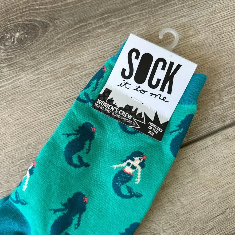 Sock it to Me Mermaid Princess Crew Socks - New with Tags